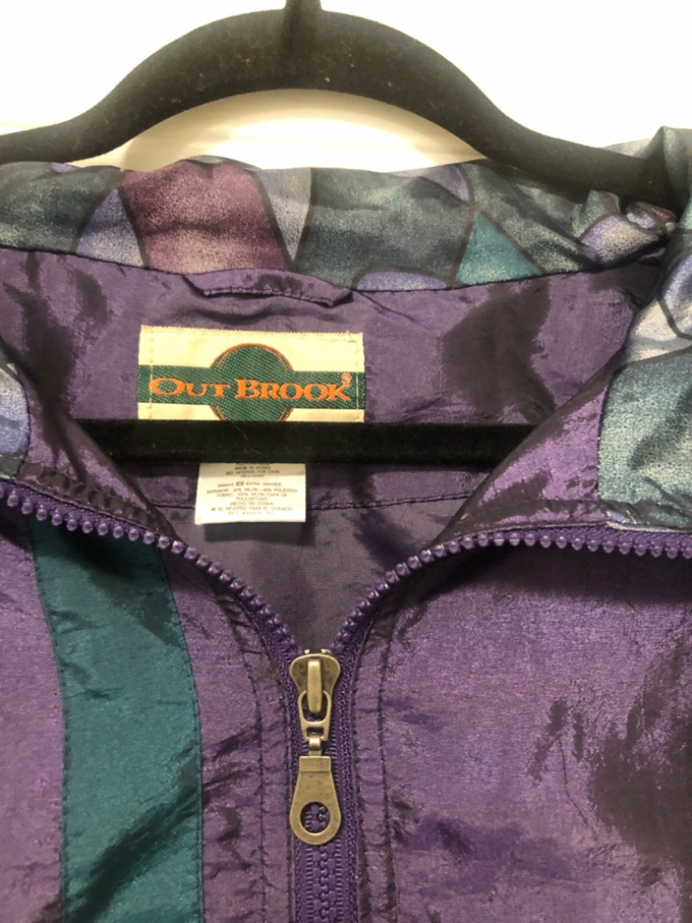 Vintage Outbrook Women’s Windbreaker Jacket 1XL Color Block Tracksuit Purple - Picture 5 of 11